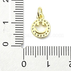 Brass Micro Pave Cubic Zirconia Pendants&nbsp;KK-H475-27G-02
