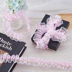 10M Polyester Polka Dot Lace Ribbons&nbsp;OCOR-GF0003-35B