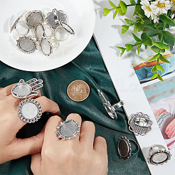 16Pcs 8 Style Adjustable Alloy Finger Rings Components&nbsp;FIND-SC0008-64