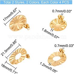 16Pcs 4 Style 304 Stainless Steel Stud Earring Findings&nbsp;STAS-UN0031-23