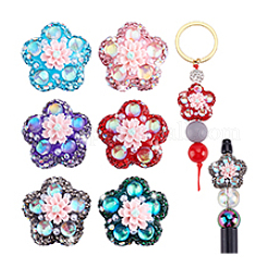 6Pcs 6 Colors Handmade Polymer Clay Rhiestone Beads&nbsp;CLAY-PH0002-11