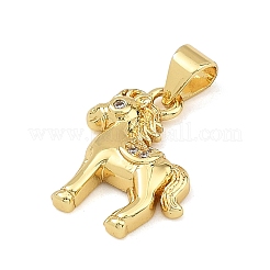 Brass Micro Pave Clear Cubic Zirconia Pendants&nbsp;KK-C265-01A-G