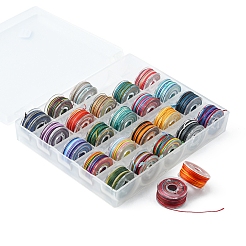 25 Rolls 25 Colors Round Segment Dyed Waxed Polyester Thread String&nbsp;YC-YW0001-02B