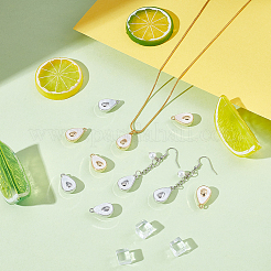 24Pcs 2 Colors Rack Plating Alloy & Acrylic  Pendants&nbsp;FIND-GA0005-46