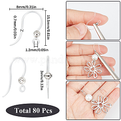 80Pcs Eco-Friendly Plastic Earring Hooks&nbsp;STAS-SC0008-18