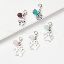 5Pcs Alloy & Glass Pendant Decorations&nbsp;HJEW-YW00539