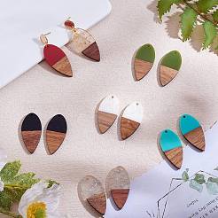14Pcs 7 Styles Opaque Resin & Transparent Foil Resin Pendants&nbsp;RESI-SZ0001-83