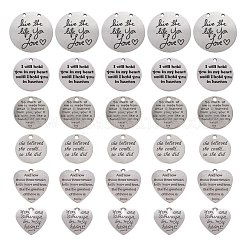 36Pcs 6 Style Tibetan Style Carved Words Alloy Pendants&nbsp;FIND-LS0001-38AS