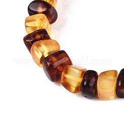 Natural Amber Beaded Stretch Bracelets for Men Women&nbsp;BJEW-T018-22