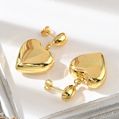 Heart 304 Stainless Steel Dangle Stud Earrings&nbsp;LS-EJEW-A125-56G