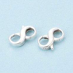 925 Sterling Silver Double Opening Lobster Claw Clasps&nbsp;STER-T008-73S-02