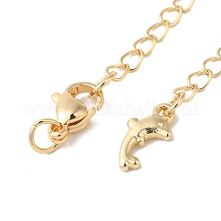 Rack Plating Brass Ends with Chain and Lobster Claw Clasps&nbsp;KK-F873-04LG