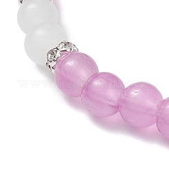 Baking Paint Imitation Jade Glass Round Beaded Charm Bracelets&nbsp;BJEW-JB11737-02