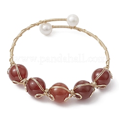 Natural & Synthetic Mixed Gemstone Round Beaded Bangle&nbsp;BJEW-JB09591