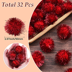 32Pcs Faux Fur Soft Sequins Pompom Ball&nbsp;DIY-SC0033-96C