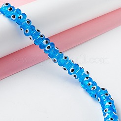 Handmade Evil Eye Lampwork Beads&nbsp;LAMP-F021-01G