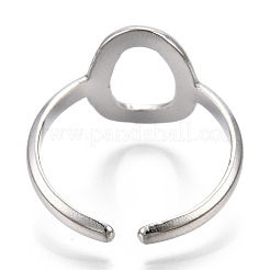 Non-Tarnish 304 Stainless Steel Hollow Oval Cuff Rings&nbsp;RJEW-N038-120P