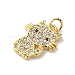 Rack Plating Brass Micro Pave Cubic Zirconia Pendants&nbsp;KK-C047-15G