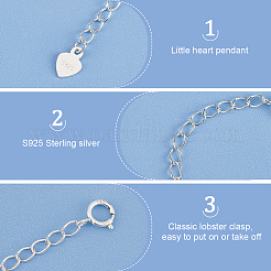 4Pcs 2 Styles 925 Sterling Silver Plated Sterling Silver Curb Chain Extender&nbsp;FIND-BC0005-13A