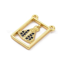 Brass Micro Pave Cubic Zirconia Pendants&nbsp;KK-U066-21A-G