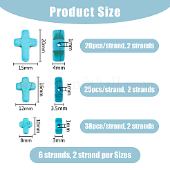 6 Strands 3 Styles Synthetic Turquoise Beads Strands&nbsp;TURQ-DC0001-04C