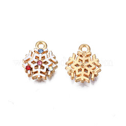 Christmas Rack Plating Alloy Enamel Pendants&nbsp;X-ENAM-N055-129