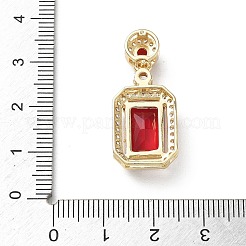Brass Micro Pave Red Cubic Zirconia Pendants&nbsp;KK-A299-19G
