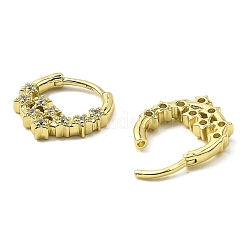Star Brass Micro Pave Cubic Zirconia Hoop Earrings&nbsp;EJEW-L270-28G