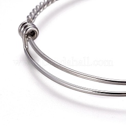 Adjustable Twisted Stainless Steel Expandable Bangle Making&nbsp;BJEW-XCP0002-09P