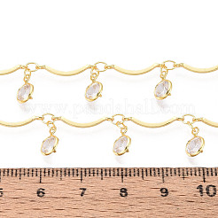 Brass Glass Scalloped Bar Chains&nbsp;CHC-T018-06G