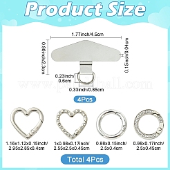 4Pcs 201 Stainless Steel Mobile Phone Lanyard Patch&nbsp;AJEW-YW0003-04