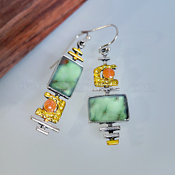 Rectangle Alloy Resin Dangle Earrings&nbsp;FS-WG2AF93-01