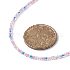 Luster Glass Seed Beaded Necklace with Alloy Clasps&nbsp;NJEW-JN04366