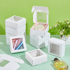 Foldable Creative Kraft Paper Mailer Boxes with Visible Window&nbsp;LS-CON-WH0113-08B-03