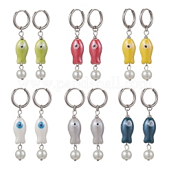 Handmade Porcelain Hoop Earrings&nbsp;EJEW-JE06953