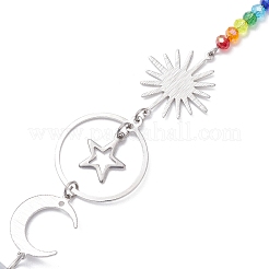 Brass Sun Moon Star Hanging Ornaments&nbsp;HJEW-JM01950-01