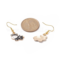 7 Pair 7 Color Alloy Enamel Cow Dangle Earrings&nbsp;EJEW-JE05156