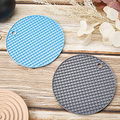 2Pcs 2 Colors Flat Round Silicone Non-slip Mat&nbsp;AJEW-GF0010-29