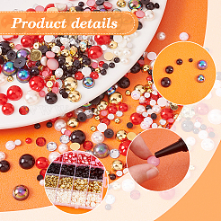 3025Pcs 24 Style ABS Plastic Imitation Pearl Cabochons and Imitation Taiwan Acrylic Rhinestone Cabochons&nbsp;SACR-PH0002-16