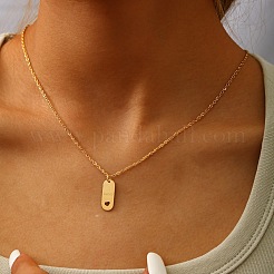 201 Stainless Steel Smile Oval Pendant Necklaces for Women&nbsp;WG85DC7-01