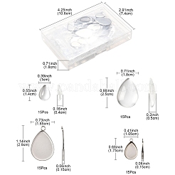 DIY Teardrop 304 Stainless Steel Pendant Making Kits&nbsp;DIY-FS0008-40