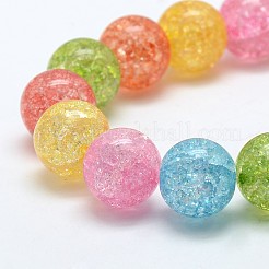 Synthetic Crackle Quartz Round Beads Strands&nbsp;G-L155-8mm-01