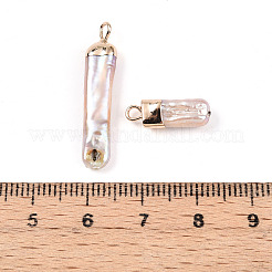Electroplated Natural Keshi Pearl Pendants&nbsp;PEAR-S012-83
