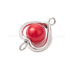 Heart Acrylic Pearl with Alloy Connector Charms&nbsp;PALLOY-JF03400