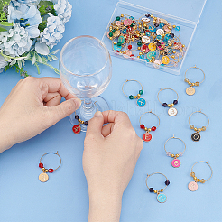 36Pcs 36 Styles Alloy Enamel Wine Glass Charms&nbsp;AJEW-BC00003