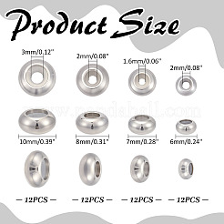 48Pcs 4 Styles Stainless Steel Beads&nbsp;STAS-ME0002-44