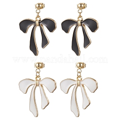 2Pairs Bowknot Alloy Enamel Dangle Stud Earrings&nbsp;EJEW-JE06448