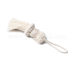 Christmas Cotton Cord with Wood Bead Pendant Decorations&nbsp;HJEW-JM04095