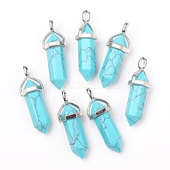 Dyed Synthetic Turquoise Pointed Pendants&nbsp;G-F295-03A