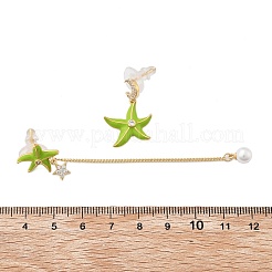Brass Cubic Zirconia Stud Earrings&nbsp;EJEW-D301-03G-04